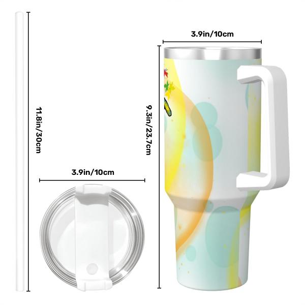 Tumbler mit Hundemotiv Kiki - Edelstahl, Becher, 1L, mit Strohhalm, bunt, Motive in Digitaler Popart, AmStaff, Staffordshire, SOKA, Listenhund